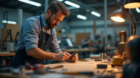 Handwerker im Hintergrund